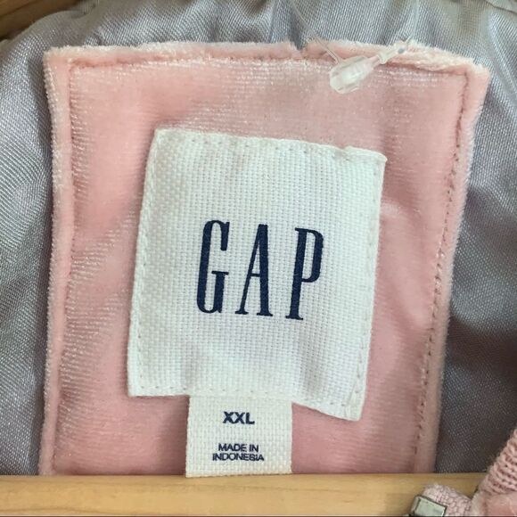 GAP pink down alternative crushed velvet coat - Picture 5 of 9